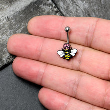 Load image into Gallery viewer, Busy Bee Flower Belly Ring
