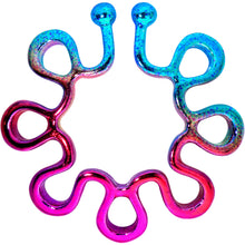 Load image into Gallery viewer, Rainbow Trippy Flower Clip On Fake Nipple Ring Set
