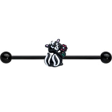 Load image into Gallery viewer, 14G Black Funky Skunk Industrial Barbell 38mm
