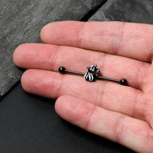 Load image into Gallery viewer, 14G Black Funky Skunk Industrial Barbell 38mm
