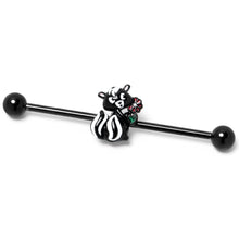 Load image into Gallery viewer, 14G Black Funky Skunk Industrial Barbell 38mm
