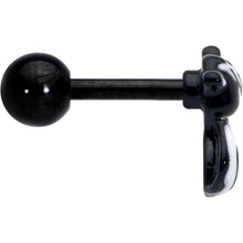 Load image into Gallery viewer, 16G 1/4 Black Funky Skunk Cartilage Tragus Earring
