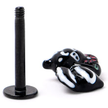 Load image into Gallery viewer, 16G 5/16 Black Funky Skunk Labret Monroe Tragus

