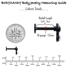 Load image into Gallery viewer, 16G 5/16 Black Funky Skunk Labret Monroe Tragus
