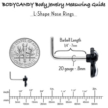 Load image into Gallery viewer, 20G 7mm Funky Skunk L Shape Nose Ring
