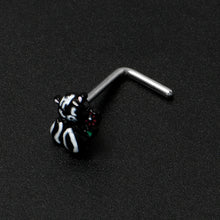 Load image into Gallery viewer, 20G 7mm Funky Skunk L Shape Nose Ring

