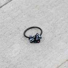 Load image into Gallery viewer, 20G 5/16 Black Funky Skunk Nose Hoop
