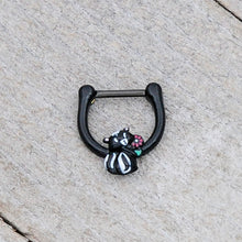 Load image into Gallery viewer, 16G 5/16 Black Funky Skunk Cartilage Clicker
