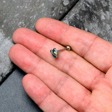 Load image into Gallery viewer, Glitter Top Hat Shamrock St Patricks Barbell Tongue Ring

