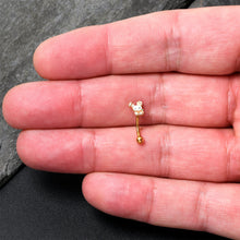 Load image into Gallery viewer, 16G 5/16 Gold Tone Cutie Easter Bunny Curved Eyebrow Ring
