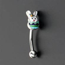 Load image into Gallery viewer, 16G 5/16 Easter Egg Bunny Curved Eyebrow Ring
