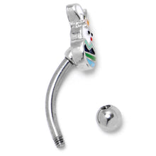 Load image into Gallery viewer, 16G 5/16 Easter Egg Bunny Curved Eyebrow Ring
