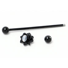 Load image into Gallery viewer, 14G Purple Gem Black Scrolling Hearts Industrial Barbell 38mm
