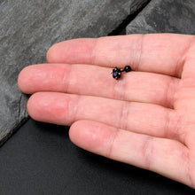 Load image into Gallery viewer, 16G 1/4 Purple Gem Black Scrolling Hearts Cartilage Tragus Earring

