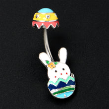Load image into Gallery viewer, Easter Egg Bunny Double Mount Belly Ring
