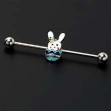 Load image into Gallery viewer, 14G Easter Egg Bunny Industrial Barbell 38mm
