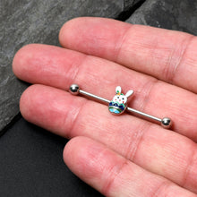 Load image into Gallery viewer, 14G Easter Egg Bunny Industrial Barbell 38mm
