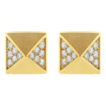 Load image into Gallery viewer, 14K Yellow Gold 1/4 Cttw Diamond Pyramid Stud Earring (G-H Color, SI1-SI2 Clarity)
