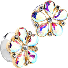 Load image into Gallery viewer, Gem Filigree Flower Fantasy Double Flare Plug Set Sizes 6mm to 25mm

