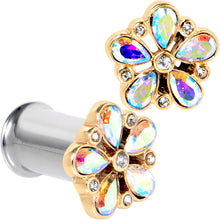 Load image into Gallery viewer, Gem Filigree Flower Fantasy Double Flare Plug Set Sizes 6mm to 25mm
