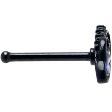 Load image into Gallery viewer, 20G 7mm Aurora Gem Black Saturn Space Moon Nose Bone
