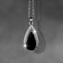 Load image into Gallery viewer, A Stylish And Exquisite Set of Black And Red Teardrop Glass Pendant Earrings And Necklace, Perfect for Valentine'S Day, Anniversaries, Birthdays, Parties, Weddings, And As Jewelry Gifts.
