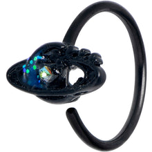 Load image into Gallery viewer, 20G 5/16 Aurora Gem Black Saturn Space Moon Nose Hoop
