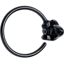 Load image into Gallery viewer, 20G 5/16 Aurora Gem Black Saturn Space Moon Nose Hoop
