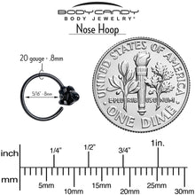 Load image into Gallery viewer, 20G 5/16 Aurora Gem Black Saturn Space Moon Nose Hoop
