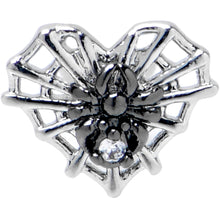 Load image into Gallery viewer, 16G 1/4 Clear CZ Gem Heart of Spider Cartilage Tragus Earring
