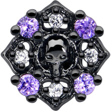 Load image into Gallery viewer, 20G 7mm Pink Gem Skull Cross L Shape Nose Ring
