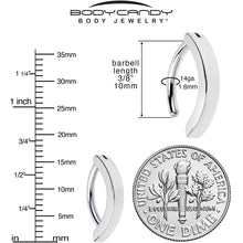 Load image into Gallery viewer, 14G 3/8 316L Surgical Steel Smooth Style Hinged Hoop Belly Ring

