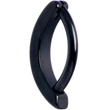 Load image into Gallery viewer, 14G 3/8 Black 316L Surgical Steel Smooth Style Hinged Hoop Belly Ring
