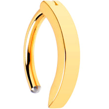 Load image into Gallery viewer, 14G 3/8 Gold Tone 316L Surgical Steel Hinged Hoop Belly Ring
