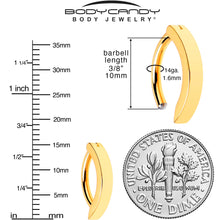 Load image into Gallery viewer, 14G 3/8 Gold Tone 316L Surgical Steel Hinged Hoop Belly Ring
