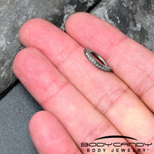 Load image into Gallery viewer, 14G 1/2 Implant Grade Titanium CZ Paved Hinged Hoop Belly Ring
