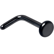 Load image into Gallery viewer, 18G 1/4 Black ASTM F-136 Implant Grade Titanium 3mm Disc End L Shape Nose Ring
