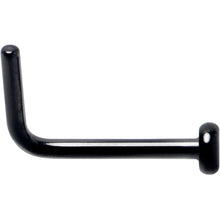 Load image into Gallery viewer, 20G 1/4 Black ASTM F-136 Implant Grade Titanium 2mm Disc End L Shape Nose Ring
