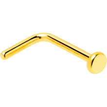 Load image into Gallery viewer, 20G 1/4 Gold Tone ASTM F-136 Implant Grade Titanium 2mm Disc L Shape Nose Ring
