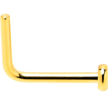 Load image into Gallery viewer, 20G 1/4 Gold Tone ASTM F-136 Implant Grade Titanium 2mm Disc L Shape Nose Ring
