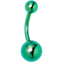 Load image into Gallery viewer, Green ASTM F-136 Implant Grade Titanium Internally Threaded Belly Ring
