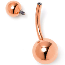 Load image into Gallery viewer, Rose Gold Tone ASTM F-136 Implant Grade Titanium Internally Threaded Belly Ring
