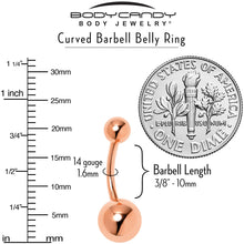 Load image into Gallery viewer, Rose Gold Tone ASTM F-136 Implant Grade Titanium Internally Threaded Belly Ring
