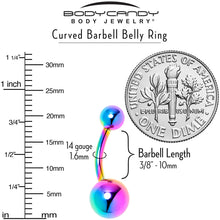 Load image into Gallery viewer, Rainbow ASTM F-136 Implant Grade Titanium Internally Threaded Belly Ring
