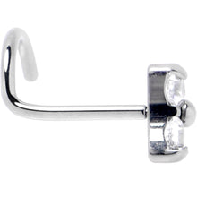 Load image into Gallery viewer, 20G 1/4 ASTM Clear CZ Gem F-136 Titanium Threadless Left Nose Screw

