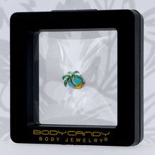 Load image into Gallery viewer, 16G 1/4 Aurora Gem Beach Heart Palm Tree Cartilage Tragus Earring
