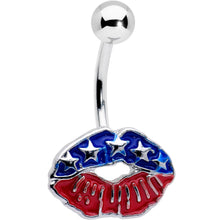 Load image into Gallery viewer, Patriotic Kissy Lips Belly Ring
