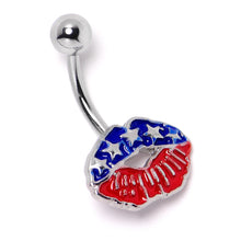 Load image into Gallery viewer, Patriotic Kissy Lips Belly Ring
