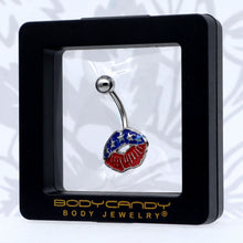 Load image into Gallery viewer, Patriotic Kissy Lips Belly Ring
