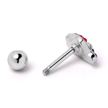 Load image into Gallery viewer, 16G 1/4 Red Blue Clear Gem Patriotic Hat Cartilage Tragus Earring
